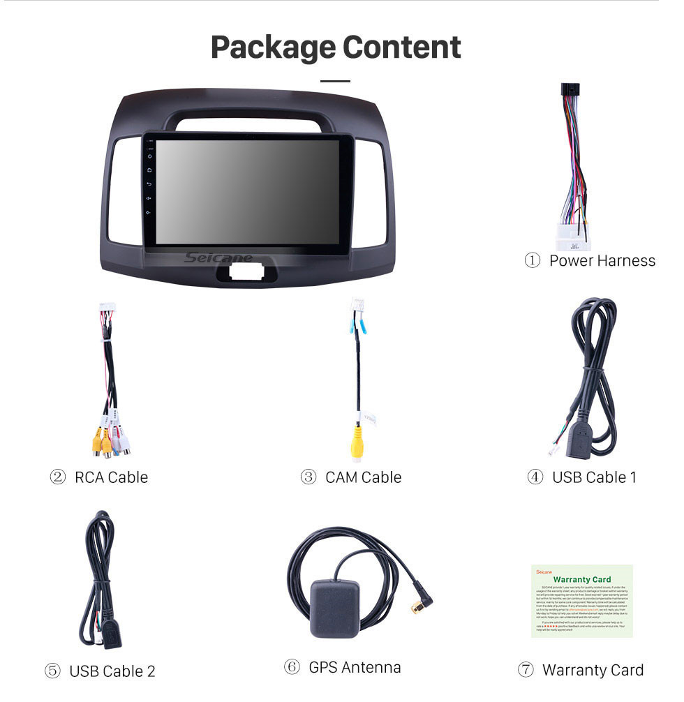 Seicane 9 pulgadas 2007-2011 Hyundai Elantra Android 8.1 Radio Sistema de navegación GPS con Mirror link Bluetooth OBD2 DVR TV digital TPMS Control del volante Seicane 9 pulgadas 2007-2011 Hyundai Elantra Android 8.1 Radio Sistema de navegación GPS con Mirror link Bluetooth OBD2 DVR TV digital TPMS Control del volante