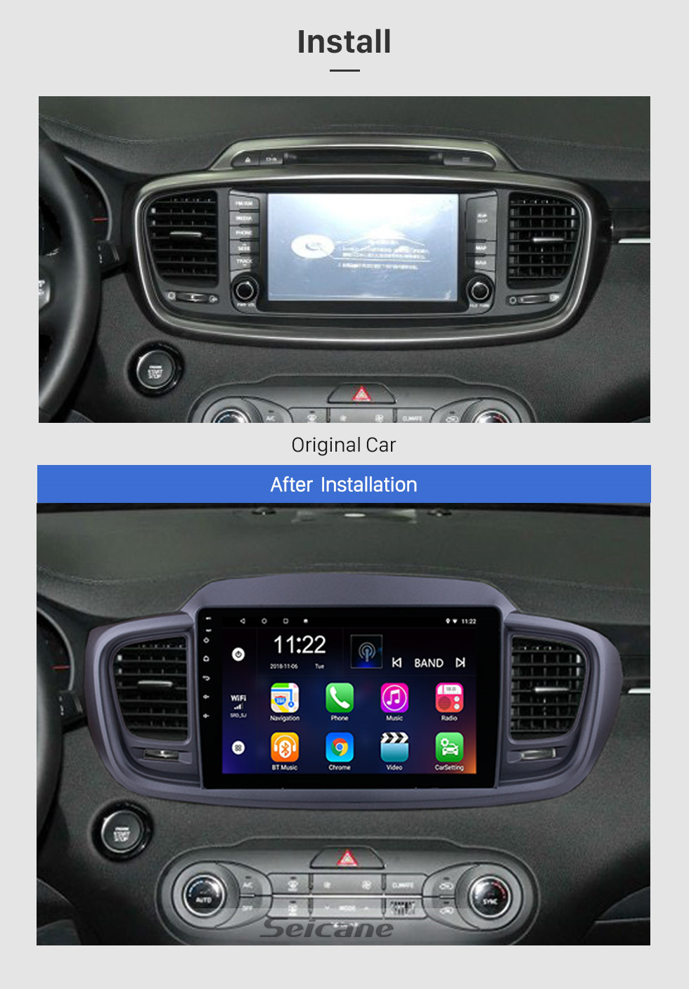 Seicane 10.1 inch Android 8.1 1024*600 Touch Screen Radio Car Multimedia Player For 2015 2016 KIA SORENTO GPS Navigation upgrade Head unit with 3G WiFi Radio Bluetooth Music USB Mirror Link support DVR OBD2 Backup Camera Steering Wheel Control TPMS Seicane 10.1 inch Android 8.1 1024*600 Touch Screen Radio Car Multimedia Player For 2015 2016 KIA SORENTO GPS Navigation upgrade Head unit with 3G WiFi Radio Bluetooth Music USB Mirror Link support DVR OBD2 Backup Camera Steering Wheel Control TPMS