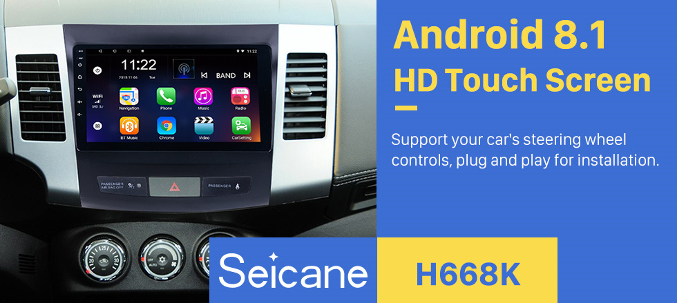 Seicane 2006-2014 MITSUBISHI Outlander 9 inch Touch Screen Android 8.1 Radio Bluetooth GPS Navigation system with WIFI support OBD2 DVR Backup camera TV USB Mirror link Seicane 2006-2014 MITSUBISHI Outlander 9 inch Touch Screen Android 8.1 Radio Bluetooth GPS Navigation system with WIFI support OBD2 DVR Backup camera TV USB Mirror link