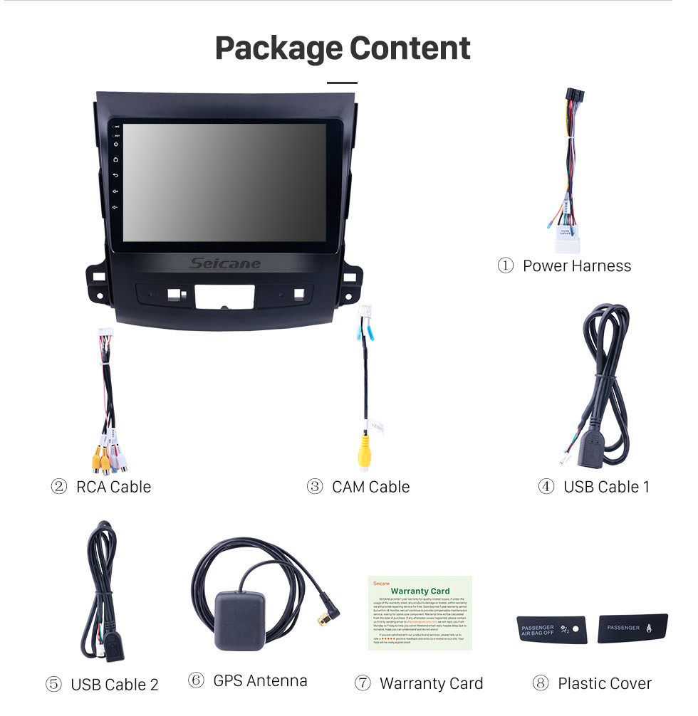 Seicane 2006-2014 MITSUBISHI Outlander 9 inch Touch Screen Android 8.1 Radio Bluetooth GPS Navigation system with WIFI support OBD2 DVR Backup camera TV USB Mirror link Seicane 2006-2014 MITSUBISHI Outlander 9 inch Touch Screen Android 8.1 Radio Bluetooth GPS Navigation system with WIFI support OBD2 DVR Backup camera TV USB Mirror link