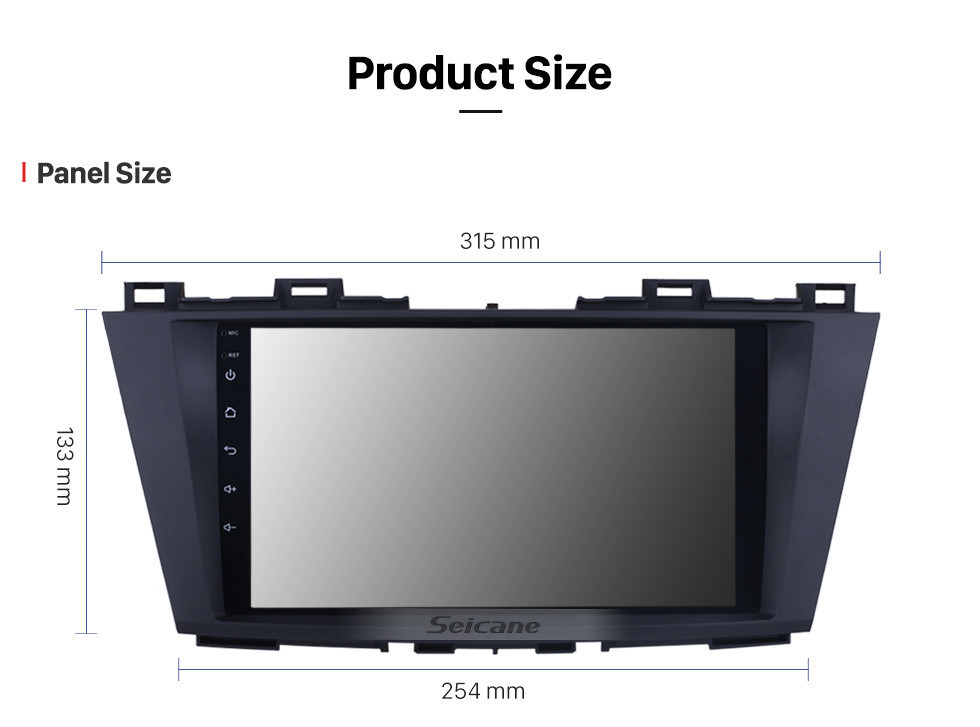 Seicane Seicane 9 polegadas Android 8.1 Sistema de Navegação GPS para 2009 2010 2011 2012 Mazda 5 com Rádio HD 1024 * 600 Suporte a tela de toque DVR TV Vídeo WIFI OBD2 Bluetooth USB Backup Camera Controle de volante Espelho link