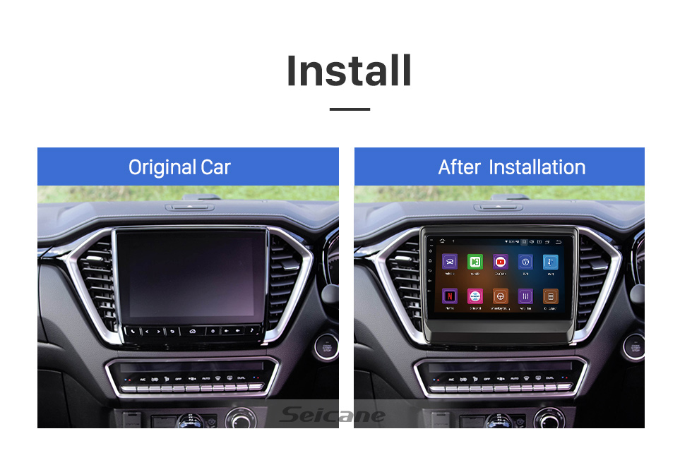 Seicane Carplay 9 pulgadas HD Pantalla táctil Android 13.0 para 2020 ISUZU D MAX Navegación GPS Android Auto Unidad principal Soporte DAB + OBDII WiFi Control del volante