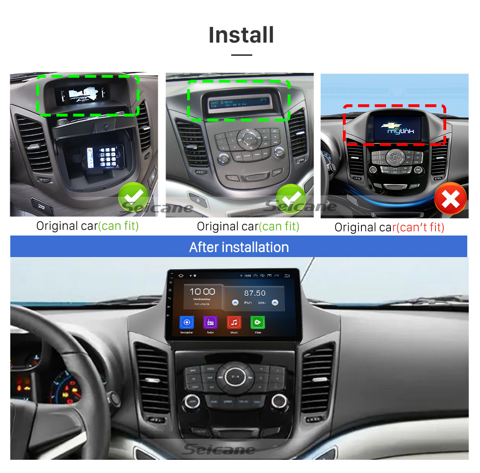 Seicane Écran tactile HD 9 pouces Android 12.0 pour 2005 TOYOTA FORTUNER VIGO HILUX MANUEL Radio AC Système de navigation GPS Prise en charge Bluetooth Carplay Caméra de recul