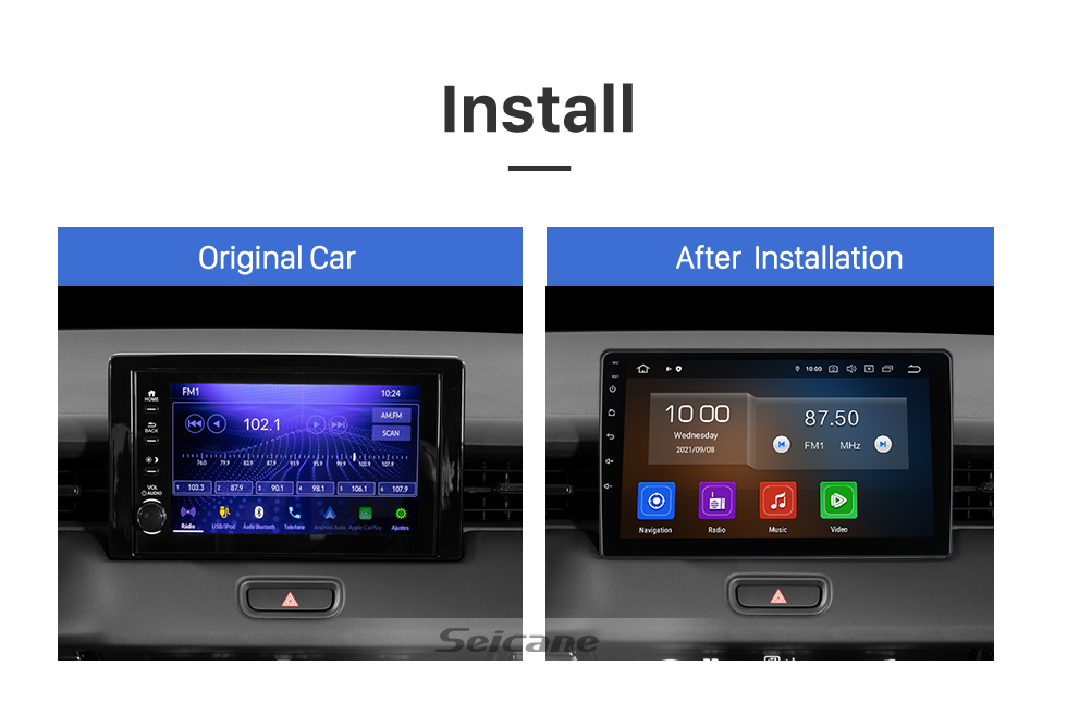 Seicane Tela sensível ao toque HD de 10,1 polegadas Android 13.0 para 2021 HONDA HR-V VEZEL XR-V Rádio Sistema de navegação GPS Bluetooth Carplay com suporte para câmera de backup Seicane Tela sensível ao toque HD de 10,1 polegadas Android 13.0 para 2021 HONDA HR-V VEZEL XR-V Rádio Sistema de navegação GPS Bluetooth Carplay com suporte para câmera de backup