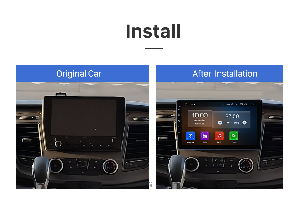 Seicane HD Touchscreen 10.1 inch Android 13.0 For 2021 FORD TRANSIT 350 Radio GPS Navigation System Bluetooth Carplay support Backup camera Seicane HD Touchscreen 10.1 inch Android 13.0 For 2021 FORD TRANSIT 350 Radio GPS Navigation System Bluetooth Carplay support Backup camera