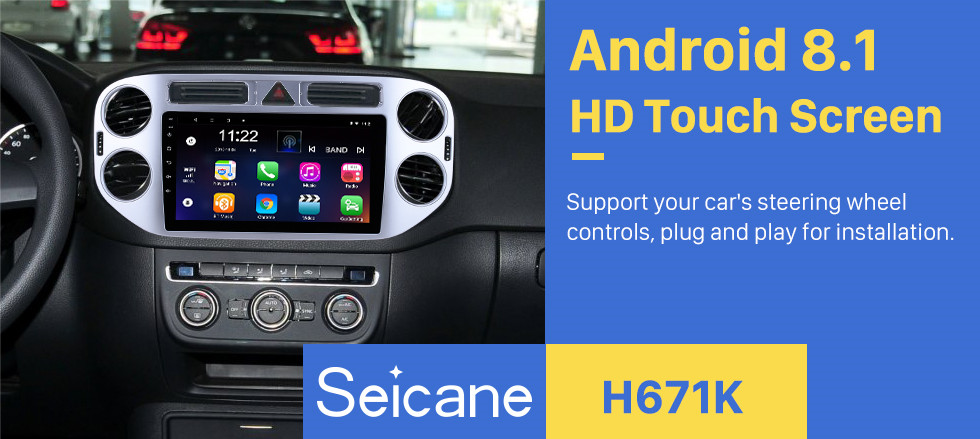 Seicane 9 pouces 2010-2015 VW Volkswagen Tiguan Android 8.1 HD 1024 * 600 Radio à écran tactile avec GPS Navi Bluetooth USB 3G WIFI 1080p caméra de vision arrière au volant Seicane 9 pouces 2010-2015 VW Volkswagen Tiguan Android 8.1 HD 1024 * 600 Radio à écran tactile avec GPS Navi Bluetooth USB 3G WIFI 1080p caméra de vision arrière au volant