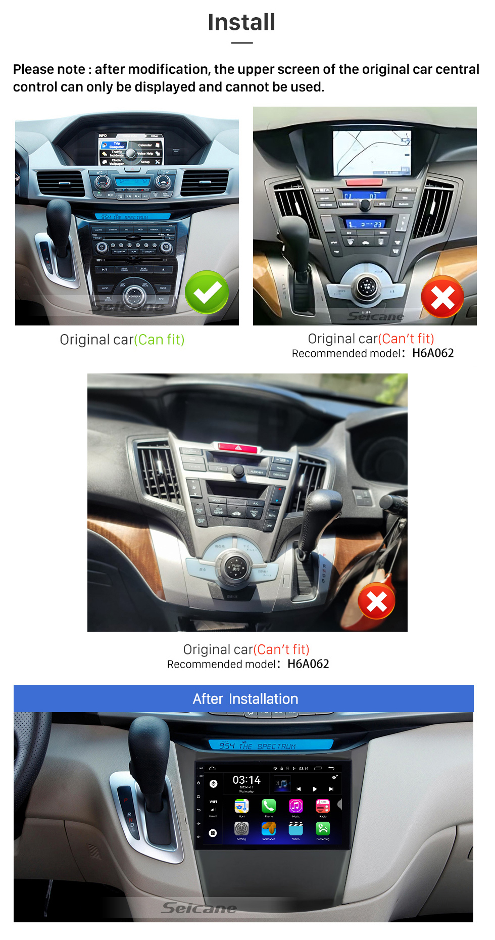 Seicane 10,1 Zoll Android 13.0 für 2018 HYUNDA ENCINO Stereo-GPS-Navigationssystem mit Bluetooth-Touchscreen-Unterstützung Rückfahrkamera