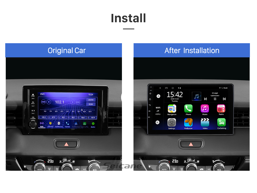 Seicane 10,1-дюймовый Android 13.0 для HONDA HR-V VEZEL XR-V 2021 года, стереосистема GPS-навигации с поддержкой Bluetooth TouchScreen, камера заднего вида
