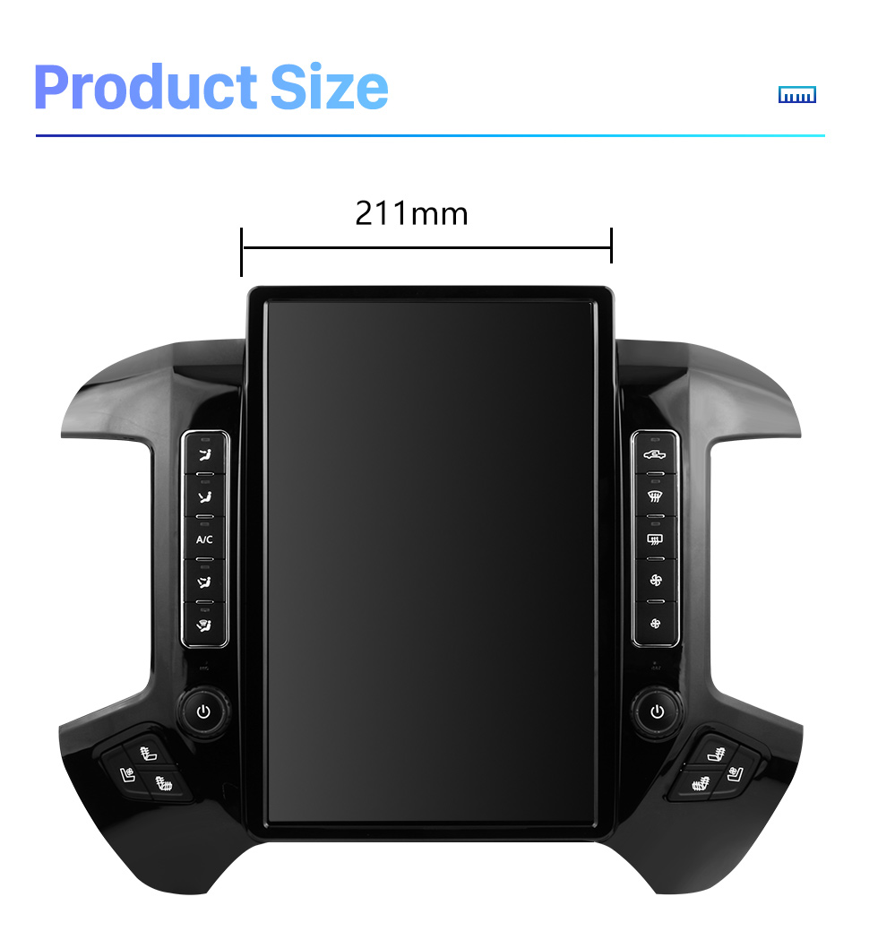 Seicane Radio de navegación GPS Android 12.0 de 14,4 pulgadas para Chevrolet Silverado 2014 2015 2016-2018 con pantalla táctil HD Bluetooth Carplay compatible con DVR TPMS