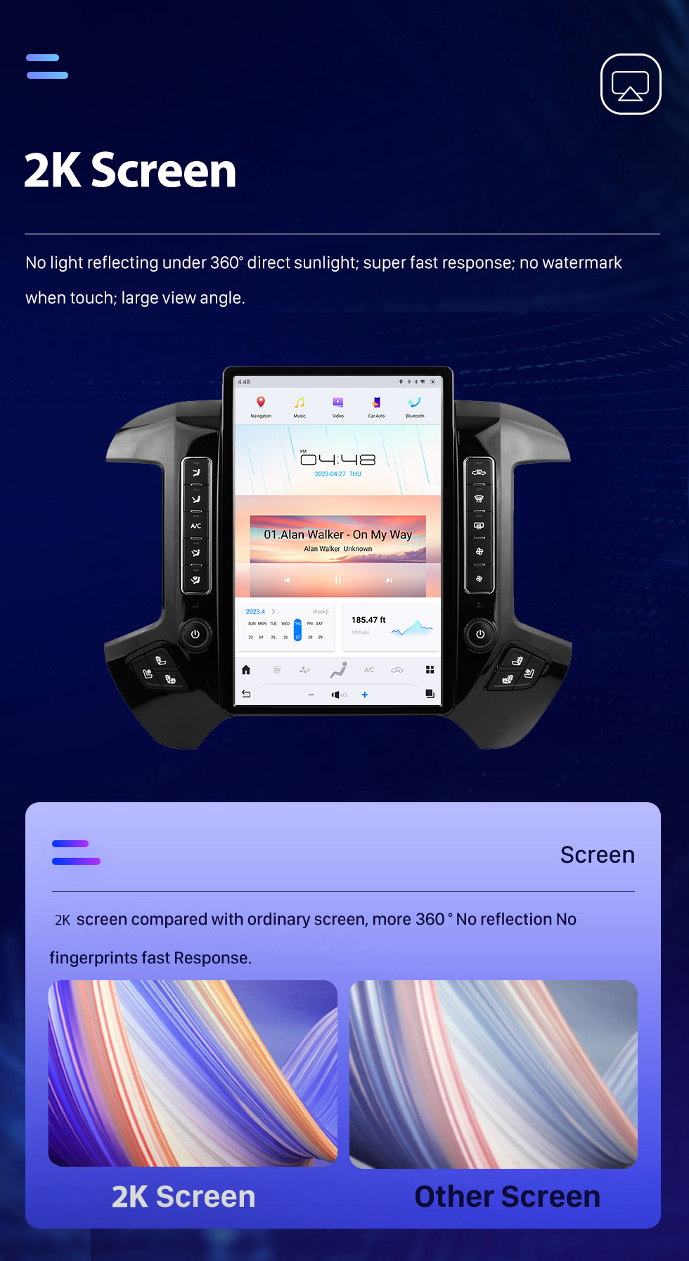 Seicane Radio de navegación GPS Android 12.0 de 14,4 pulgadas para Chevrolet Silverado 2014 2015 2016-2018 con pantalla táctil HD Bluetooth Carplay compatible con DVR TPMS