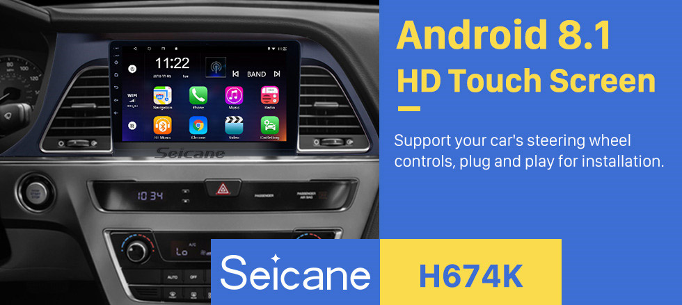 Seicane Android 8.1 2015 2016 2017 Hyundai Sonata 9 Inch HD Touchscreen Car Stereo Radio Head Unit GPS Navigation Bluetooth WIFI Support Steering Wheel Control USB OBD2 Rearview Camera Seicane Android 8.1 2015 2016 2017 Hyundai Sonata 9 Inch HD Touchscreen Car Stereo Radio Head Unit GPS Navigation Bluetooth WIFI Support Steering Wheel Control USB OBD2 Rearview Camera