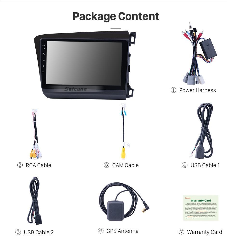 Seicane 2012 HONDA CIVIC mão direita condução 9 polegadas Android 8.1 Rádio Navegação GPS Bluetooth HD Touchscreen espelho link USB WIFI controle de volante spport DVR câmera de backup OBD2 Seicane 2012 HONDA CIVIC mão direita condução 9 polegadas Android 8.1 Rádio Navegação GPS Bluetooth HD Touchscreen espelho link USB WIFI controle de volante spport DVR câmera de backup OBD2