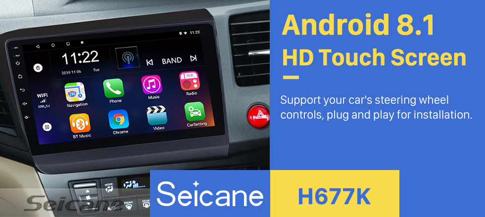 Seicane 2012 HONDA CIVIC mão direita condução 9 polegadas Android 8.1 Rádio Navegação GPS Bluetooth HD Touchscreen espelho link USB WIFI controle de volante spport DVR câmera de backup OBD2 Seicane 2012 HONDA CIVIC mão direita condução 9 polegadas Android 8.1 Rádio Navegação GPS Bluetooth HD Touchscreen espelho link USB WIFI controle de volante spport DVR câmera de backup OBD2