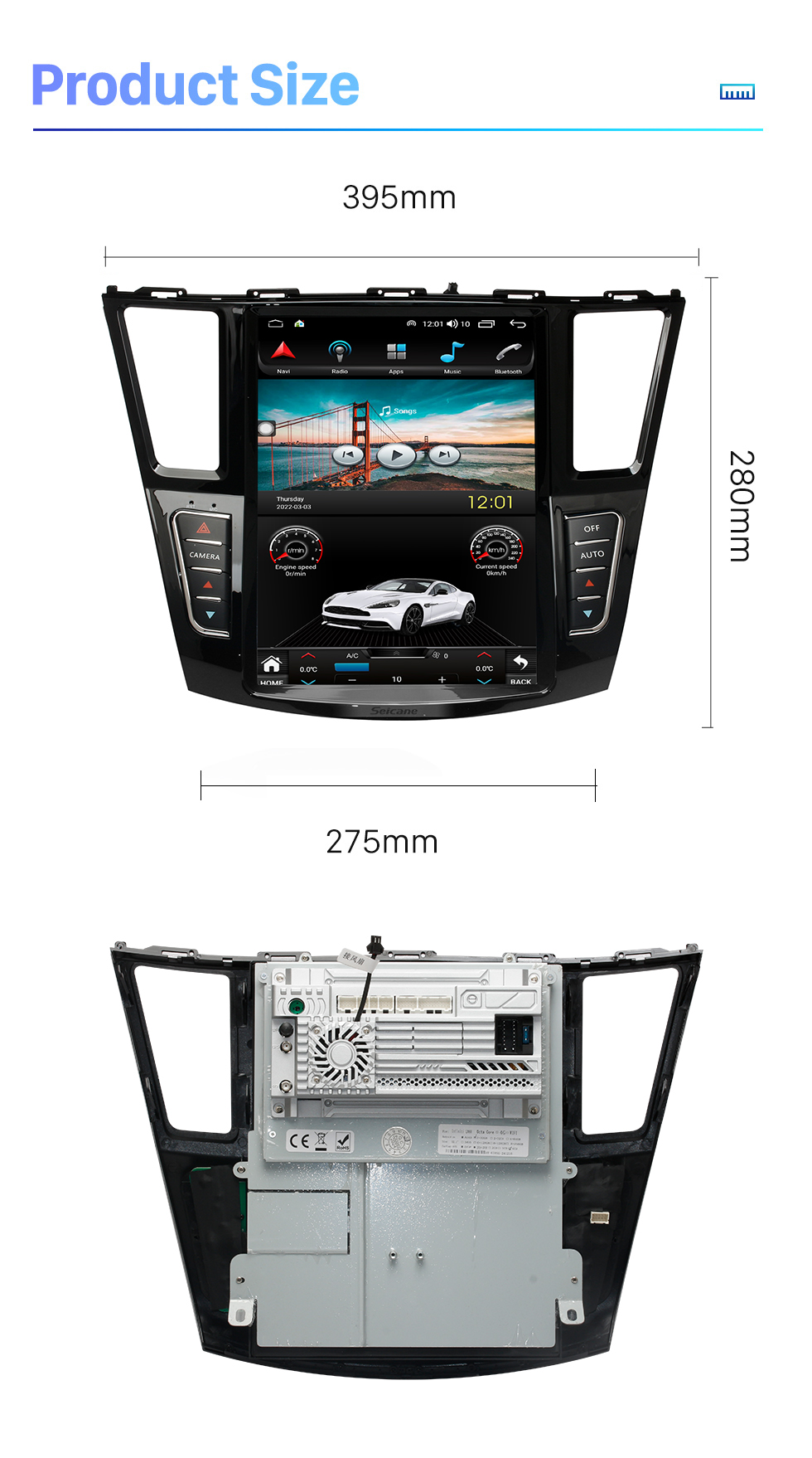 Seicane 12.1 inch Android 10.0 Radio for 2014 2015-2019 INFINITI QX60 JX35 Bluetooth HD Touchscreen GPS Navigation support Carplay Rear camera TPMS Seicane 12.1 inch Android 10.0 Radio for 2014 2015-2019 INFINITI QX60 JX35 Bluetooth HD Touchscreen GPS Navigation support Carplay Rear camera TPMS