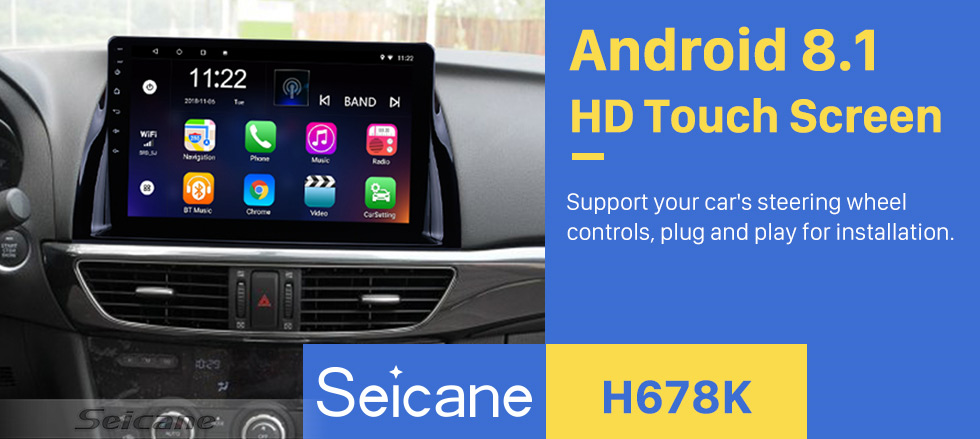 LHWSN 9-Zoll-Android-Stereo-Autoradio für Mazda CX-5 2013-2016 GPS-Navigation Quad-Core-DVD-Player IPS Touchscreen WiFi Bluetooth FM AM RDS HiFi Empfänger Lenkradsteuerung USB Mirrorlink