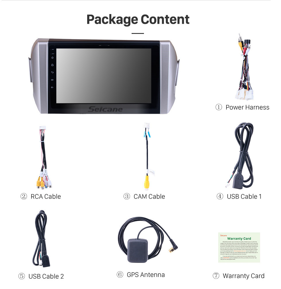 Seicane 9 pouces HD écran tactile Android 8.1 Radio pour 2015 Toyota INNOVA GPS Navigation SWC Bluetooth USB WIFI Rearview Carplay Vidéo soutien DVR TPMS Seicane 9 pouces HD écran tactile Android 8.1 Radio pour 2015 Toyota INNOVA GPS Navigation SWC Bluetooth USB WIFI Rearview Carplay Vidéo soutien DVR TPMS