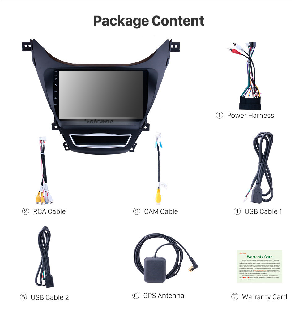 Seicane Android 8.1 2012-2014 Hyundai Elantra 9 inch HD Touchscreen Radio Bluetooth GPS Navigation Multimedia Player WIFI USB Carplay SWC support OBD DVR Seicane Android 8.1 2012-2014 Hyundai Elantra 9 inch HD Touchscreen Radio Bluetooth GPS Navigation Multimedia Player WIFI USB Carplay SWC support OBD DVR
