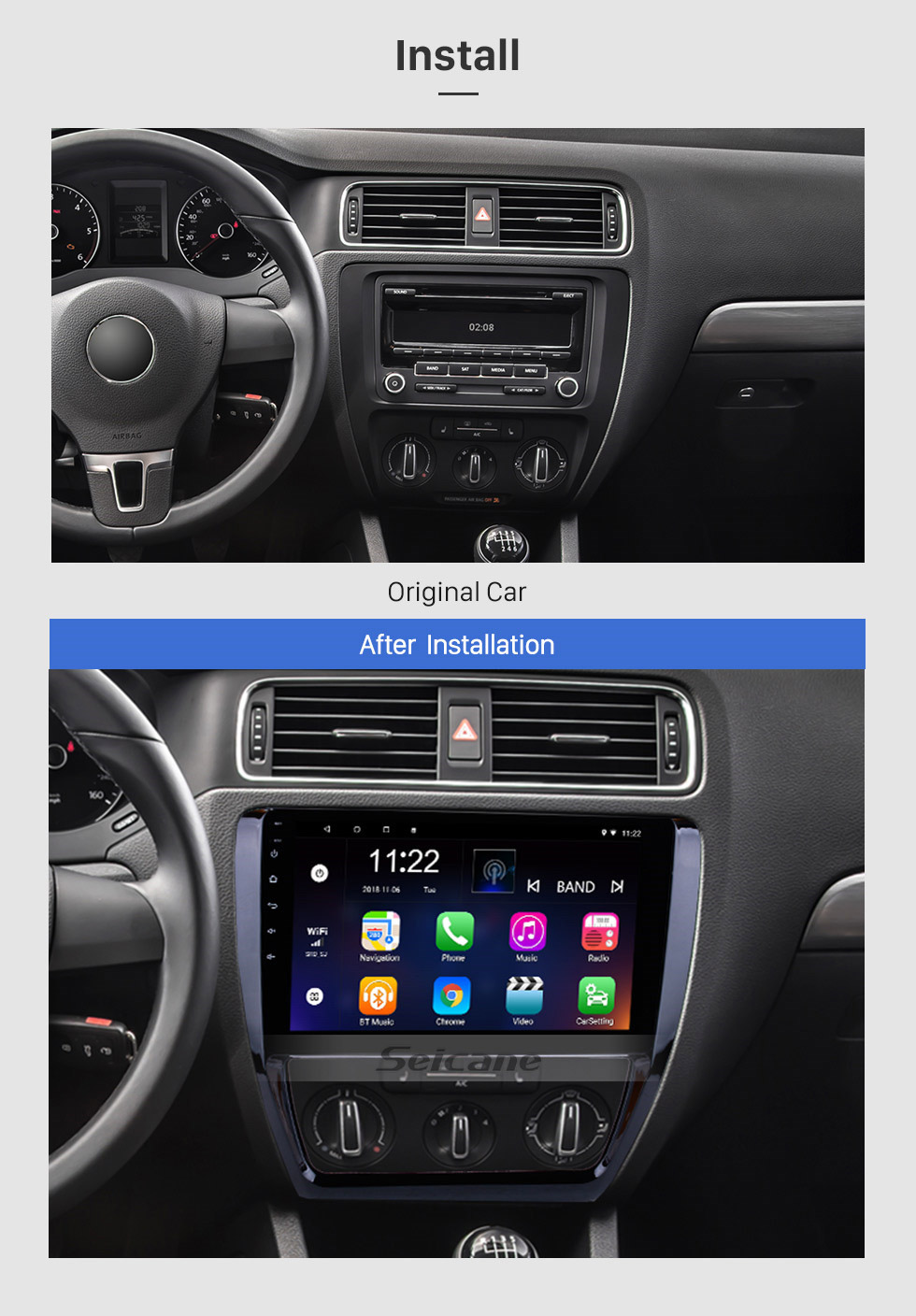 Seicane 2012 2013 2014 2015 VW Volkswagen SAGITAR Sistema de Navegação GPS Android 8.1 Rádio 1024 * 600 Tela Sensível Ao Toque Bluetooth Música WIFI Controle de Volante Suporte USB OBD2 DVR Câmera de Backup Seicane 2012 2013 2014 2015 VW Volkswagen SAGITAR Sistema de Navegação GPS Android 8.1 Rádio 1024 * 600 Tela Sensível Ao Toque Bluetooth Música WIFI Controle de Volante Suporte USB OBD2 DVR Câmera de Backup