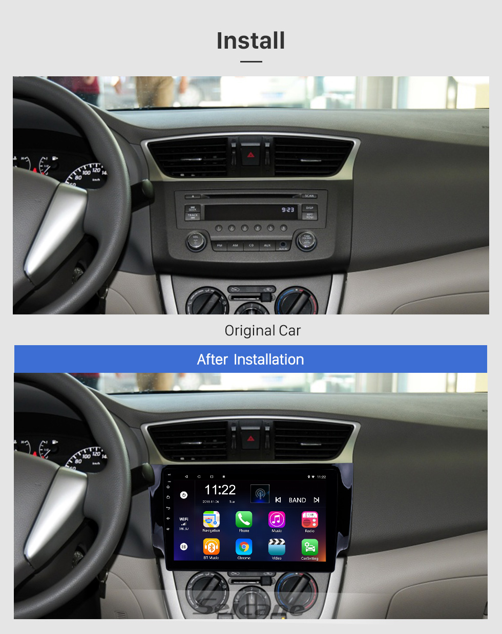 Seicane 10.1 Inch Android 8.1 Touch Screen radio Bluetooth GPS Navigation system For 2012-2016 NISSAN SYLPHY Steering Wheel Control AUX WIFI support TPMS DVR OBD II USB Rear camera Seicane 10.1 Inch Android 8.1 Touch Screen radio Bluetooth GPS Navigation system For 2012-2016 NISSAN SYLPHY Steering Wheel Control AUX WIFI support TPMS DVR OBD II USB Rear camera