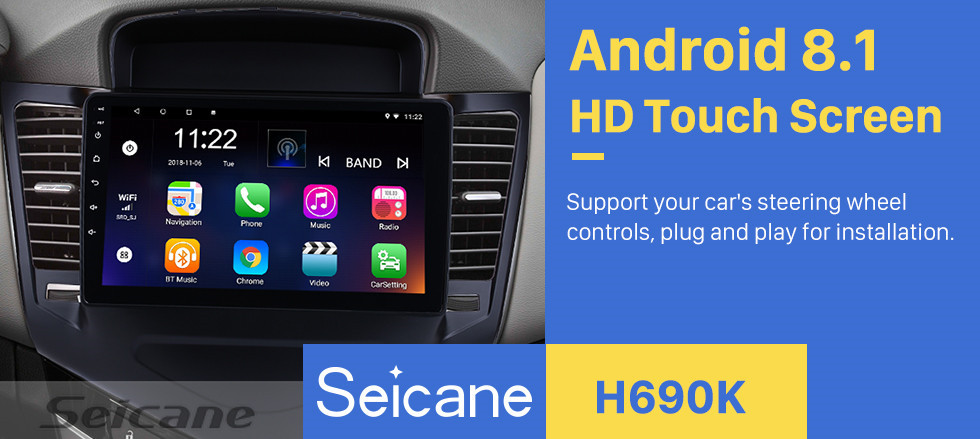 Seicane 2013 2014 2015 Chevy Chevrolet Cruze 9 inch Android 8.1 HD 1024*600 Touchscreen Radio with GPS Navigation Bluetooth USB OBD2 WIFI 1080P Mirror Link Steering Wheel Control Seicane 2013 2014 2015 Chevy Chevrolet Cruze 9 inch Android 8.1 HD 1024*600 Touchscreen Radio with GPS Navigation Bluetooth USB OBD2 WIFI 1080P Mirror Link Steering Wheel Control