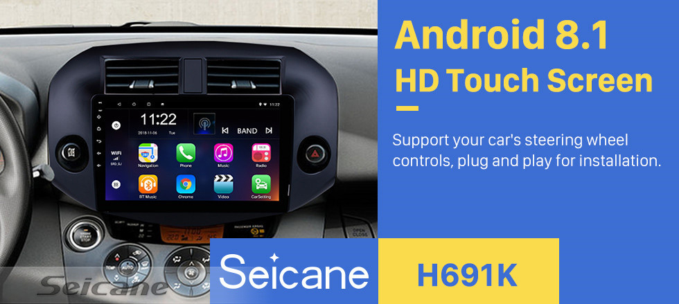 Seicane OEM Android 8.1 Radio para 2007-2011 Toyota RAV4 10.1 pulgadas HD Pantalla táctil Bluetooth Navegación GPS USB WIFI Música SWC OBD DVR Cámara de visión trasera TV Seicane OEM Android 8.1 Radio para 2007-2011 Toyota RAV4 10.1 pulgadas HD Pantalla táctil Bluetooth Navegación GPS USB WIFI Música SWC OBD DVR Cámara de visión trasera TV