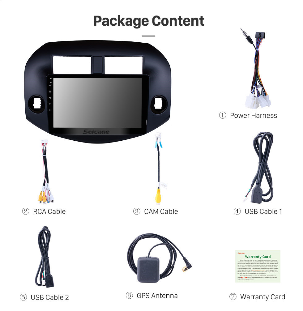 Seicane OEM Android 8.1 Radio para 2007-2011 Toyota RAV4 10.1 pulgadas HD Pantalla táctil Bluetooth Navegación GPS USB WIFI Música SWC OBD DVR Cámara de visión trasera TV Seicane OEM Android 8.1 Radio para 2007-2011 Toyota RAV4 10.1 pulgadas HD Pantalla táctil Bluetooth Navegación GPS USB WIFI Música SWC OBD DVR Cámara de visión trasera TV