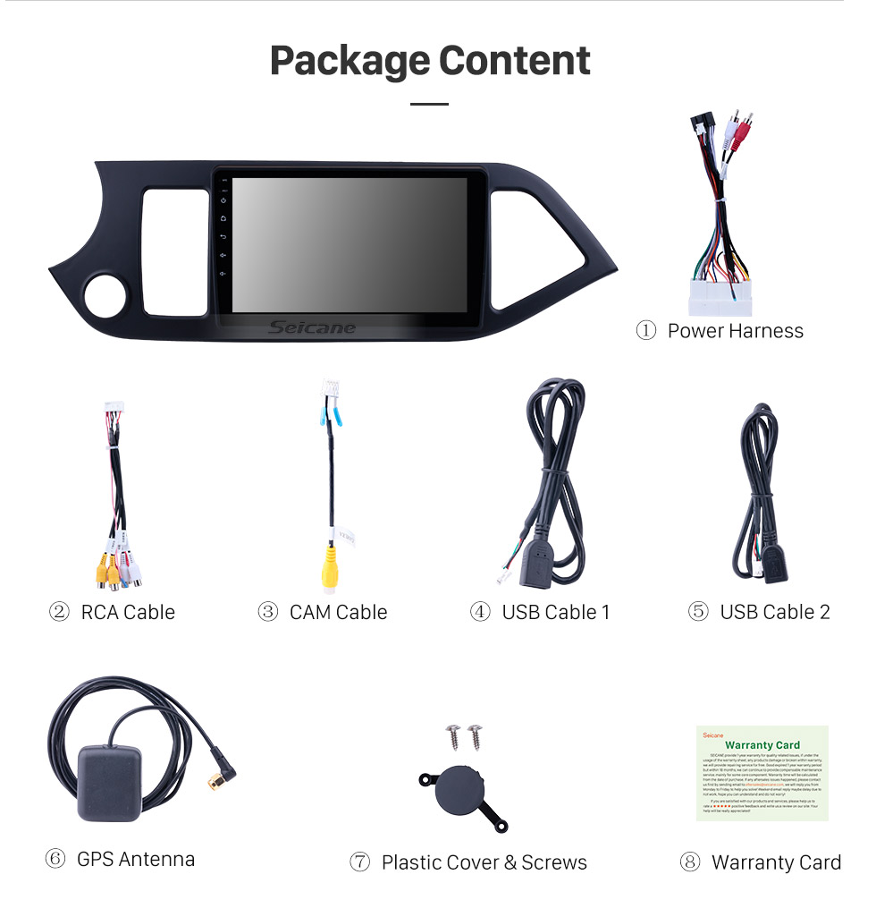 Seicane 9 inch Android 8.1 GPS Radio for 2011-2014 KIA PICANTO Morning (LHD) 1024*600 Touch Screen Bluetooth Navigation system Mirror link OBD2 DVR Backup Camera TV 3G WIFI USB SD 16G Flash 1080P Video Seicane 9 inch Android 8.1 GPS Radio for 2011-2014 KIA PICANTO Morning (LHD) 1024*600 Touch Screen Bluetooth Navigation system Mirror link OBD2 DVR Backup Camera TV 3G WIFI USB SD 16G Flash 1080P Video