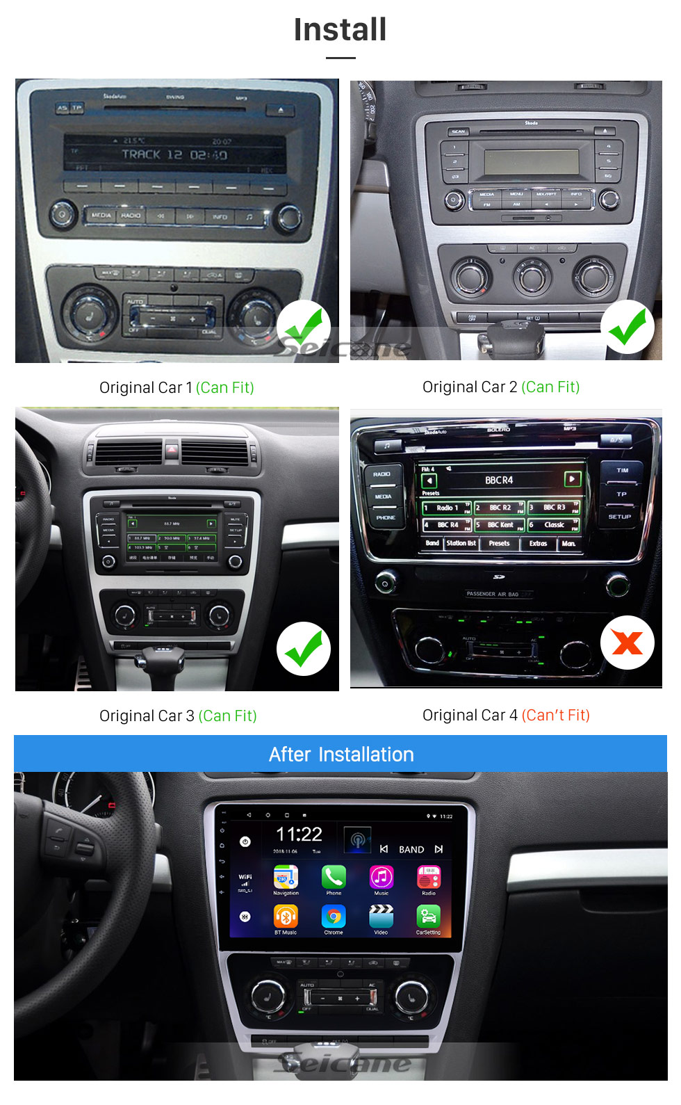 Seicane 10,1 pouces Android 8.1 HD Écran tactile 2007-2014 VW Volkswagen SKODA Octavia Radio GPS Unité de tête Bluetooth Lien rétroviseur OBD2 TPMS DVR Caméra de recul TV numérique Commande au volant 3G Wifi Seicane 10,1 pouces Android 8.1 HD Écran tactile 2007-2014 VW Volkswagen SKODA Octavia Radio GPS Unité de tête Bluetooth Lien rétroviseur OBD2 TPMS DVR Caméra de recul TV numérique Commande au volant 3G Wifi