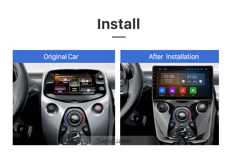 Seicane Carplay 10.1 inch Android 13.0 for 2014+ TOYOTA AYGO GPS Navigation Radio with Bluetooth HD Touchscreen support TPMS DVR DAB+ Seicane Carplay 10.1 inch Android 13.0 for 2014+ TOYOTA AYGO GPS Navigation Radio with Bluetooth HD Touchscreen support TPMS DVR DAB+