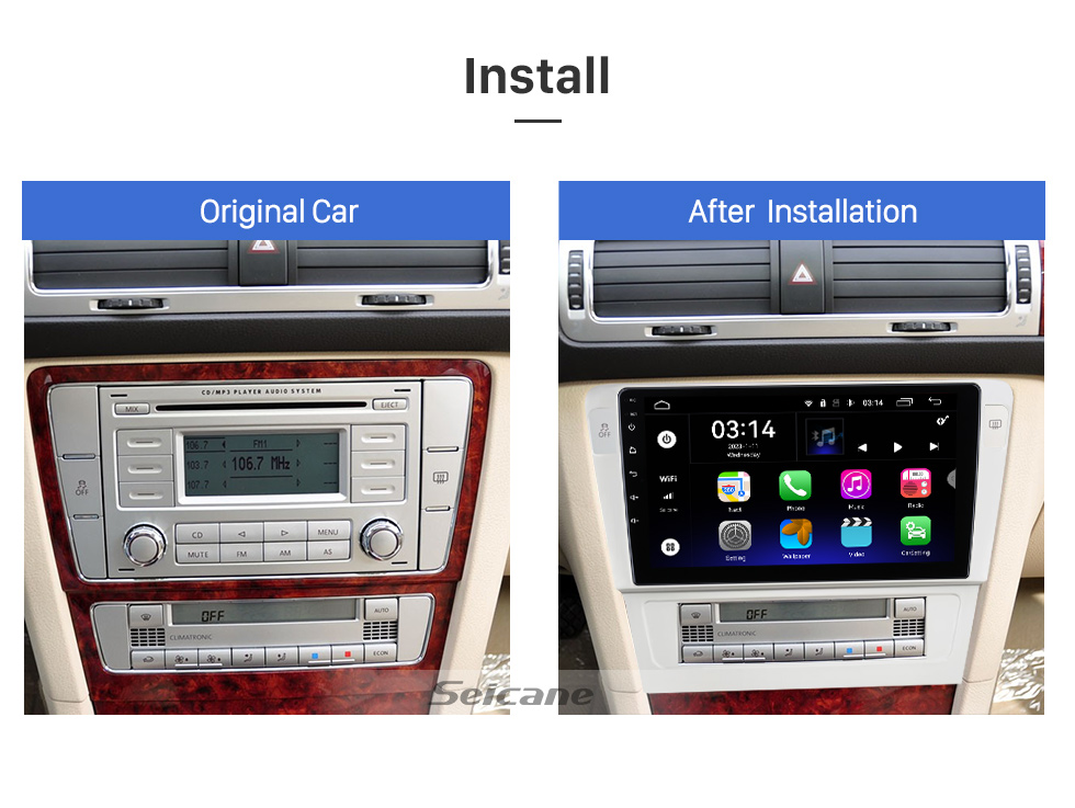 Seicane Android 13.0 HD Touchscreen 9 inch for 2009 2010 2011 VOLKSWAGEN PASSAT B7 Radio GPS Navigation System with Bluetooth support Carplay Rear camera