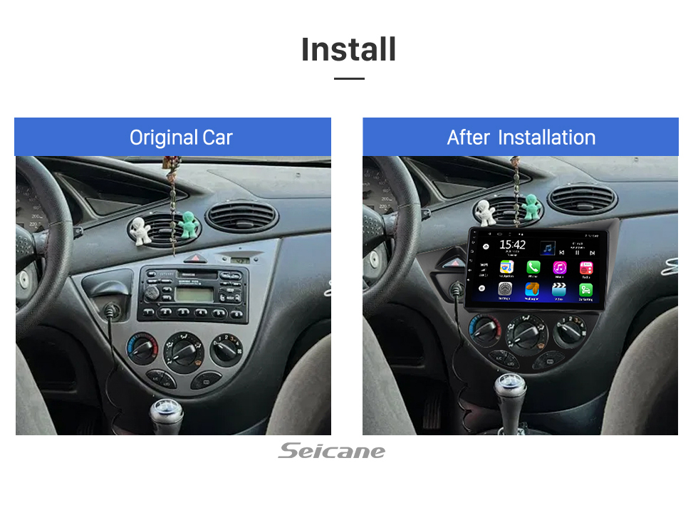 Seicane Android 13.0 HD Touchscreen de 9 polegadas para 1998 1999 2000 2001 2002 2003 2004 2005 FORD FOCUS Rádio Sistema de navegação GPS com suporte para Bluetooth Carplay Câmera traseira Seicane Android 13.0 HD Touchscreen de 9 polegadas para 1998 1999 2000 2001 2002 2003 2004 2005 FORD FOCUS Rádio Sistema de navegação GPS com suporte para Bluetooth Carplay Câmera traseira