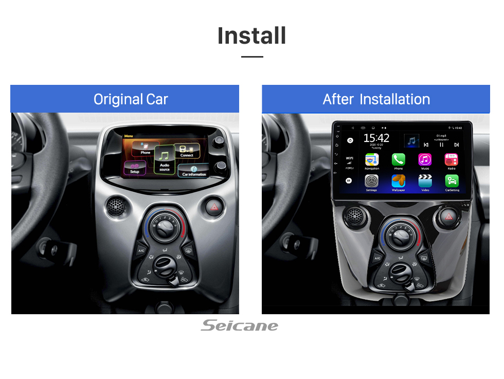 Seicane 9 Inch HD Touchscreen for 2014 2015 2016 2017+ TOYOTA AYGO GPS Navi Bluetooth Car Radio Car Radio Repair Support HD Digital TV