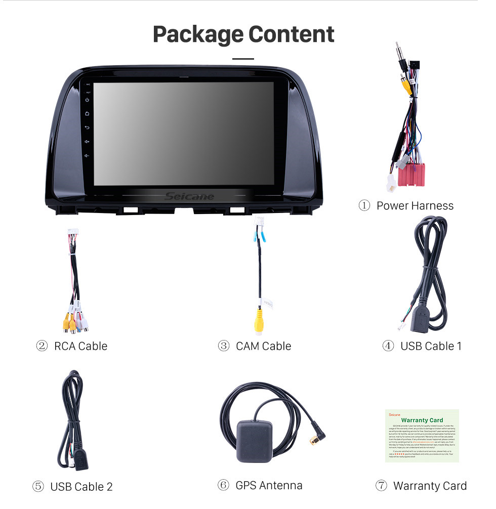Seicane 9 pulgadas 2012-2015 Mazda CX-5 1024 * 600 Pantalla táctil Android 8.1 Sistema de navegación GPS con WIFI Bluetooth Música USB OBD2 AUX Radio de respaldo Control del volante Seicane 9 pulgadas 2012-2015 Mazda CX-5 1024 * 600 Pantalla táctil Android 8.1 Sistema de navegación GPS con WIFI Bluetooth Música USB OBD2 AUX Radio de respaldo Control del volante