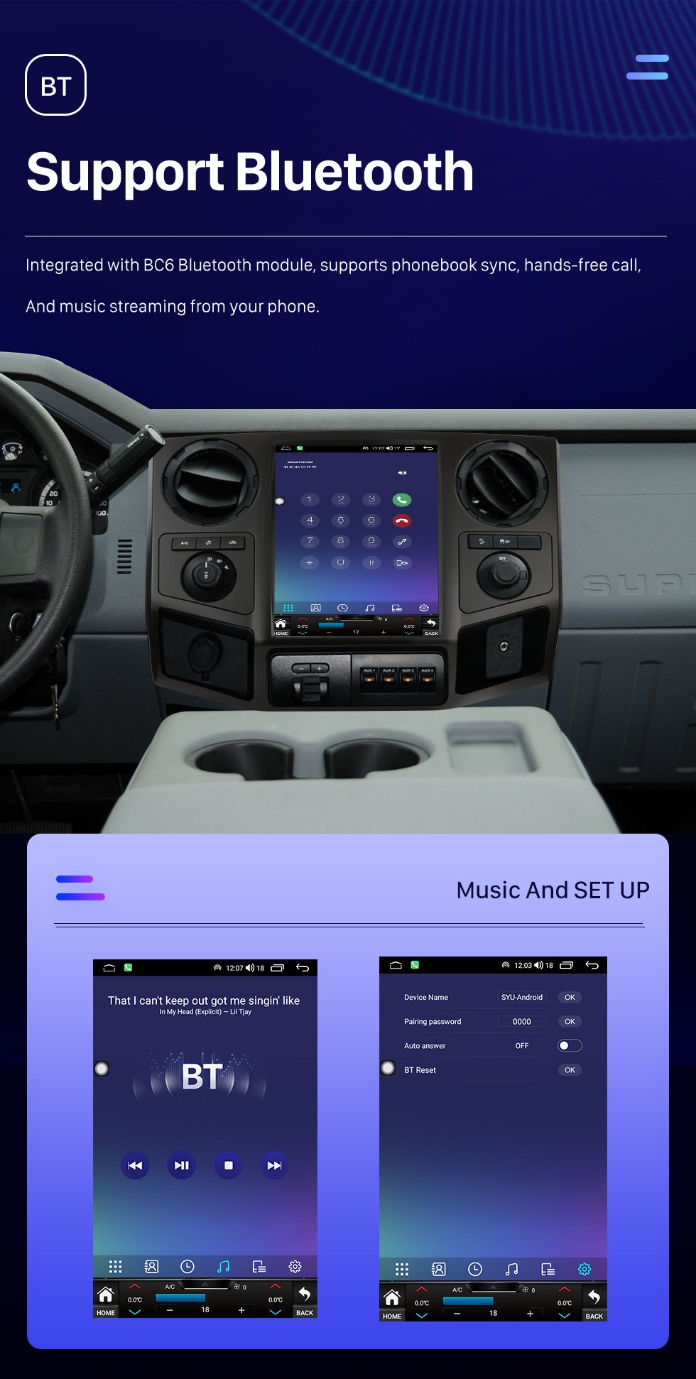 Seicane Carplay 12,1 pouces Android 10.0 HD à écran tactile Android Auto Radio de navigation GPS pour 2008 2009 2010-2016 F250 350 avec Bluetooth Seicane Carplay 12,1 pouces Android 10.0 HD à écran tactile Android Auto Radio de navigation GPS pour 2008 2009 2010-2016 F250 350 avec Bluetooth