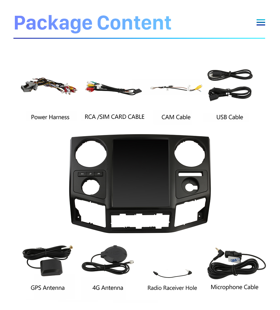 Seicane Carplay 12,1 pouces Android 10.0 HD à écran tactile Android Auto Radio de navigation GPS pour 2008 2009 2010-2016 F250 350 avec Bluetooth