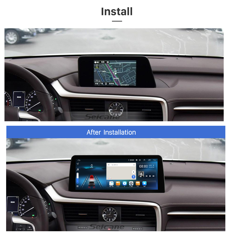 Seicane 12.3 inch Android 12.0 for 2016 2017 2018 2019 LEXUS RX 350 Stereo GPS navigation system with Bluetooth TouchScreen support Rearview Camera
