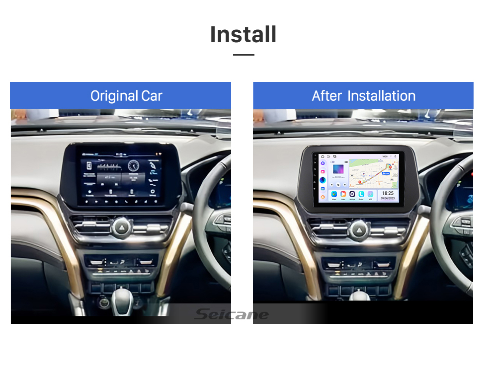 Seicane Pour 2022 SUZUKI VITARA Radio Android 13.0 Écran tactile HD Système de navigation GPS 9 pouces avec prise en charge Bluetooth Carplay DVR