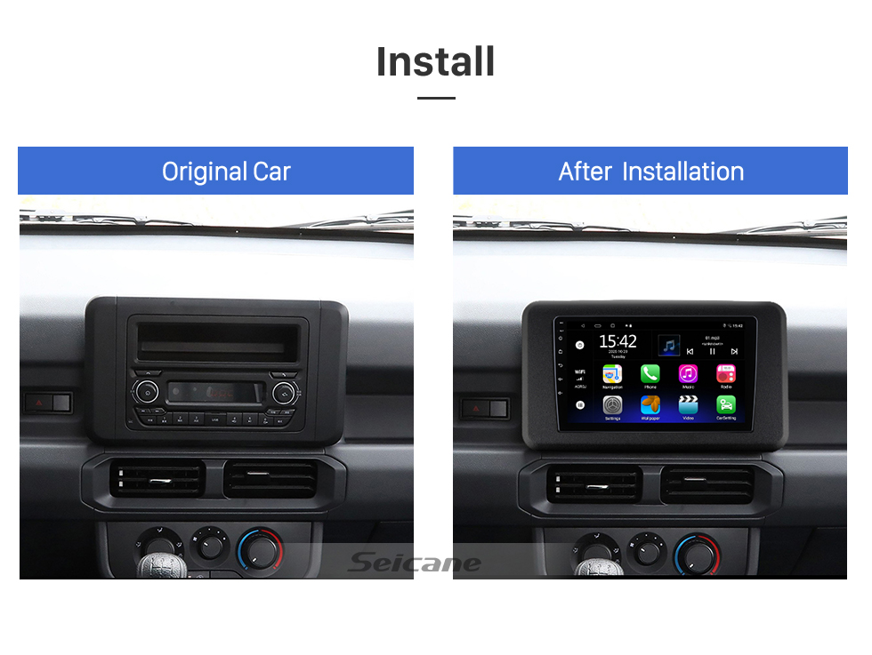 Seicane OEM 9 pouces Android 13.0 pour 2023 WULING LONGKA Radio Bluetooth HD écran tactile système de navigation GPS prise en charge Carplay DAB +