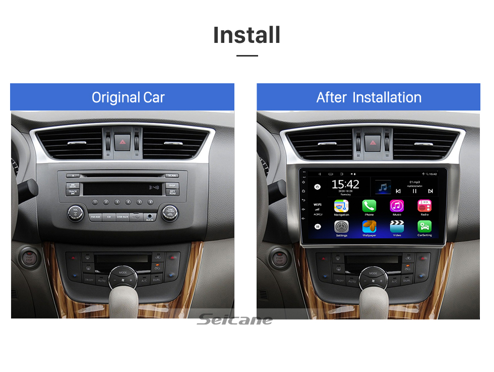 Seicane For 2012 2013 2014-2019 NISSAN SYLPHY Radio Android 13.0 HD Touchscreen 10.1 inch GPS Navigation System with Bluetooth support Carplay DVR