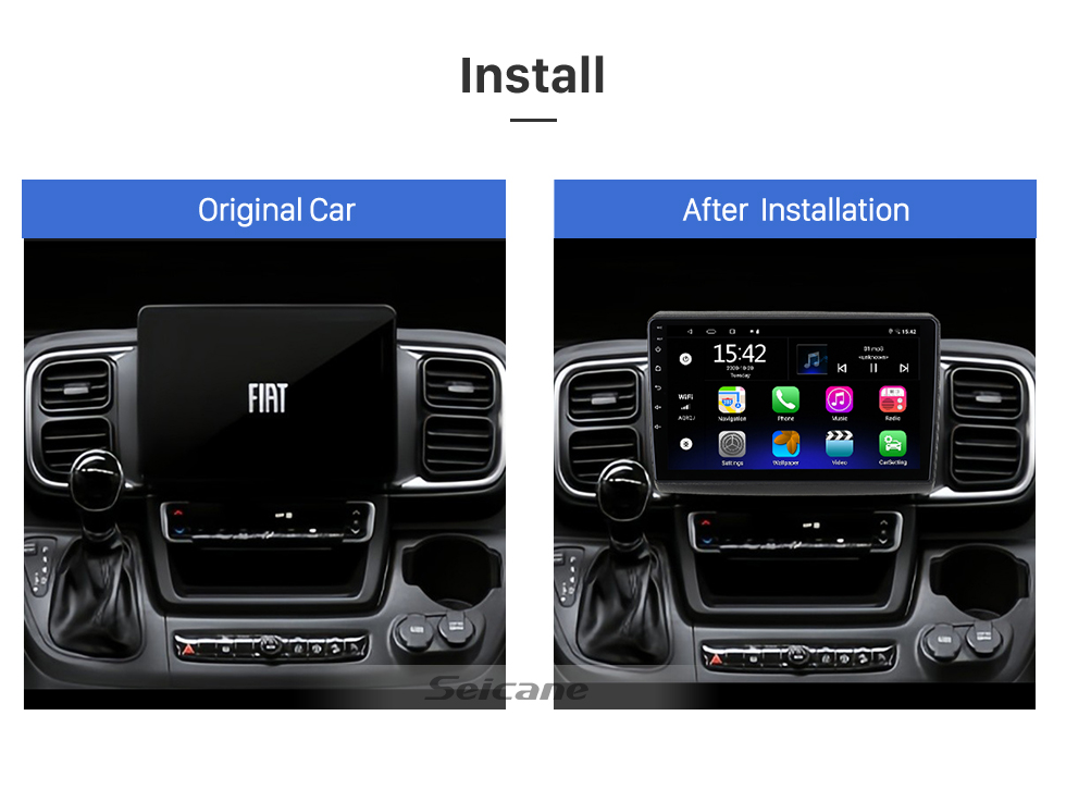 Seicane OEM 9-дюймовый Android 13.0 для 2021, 2022, 2023, 2024 FIAT DUCATO Радио Bluetooth HD с сенсорным экраном GPS-навигационная система Поддержка Carplay DAB +