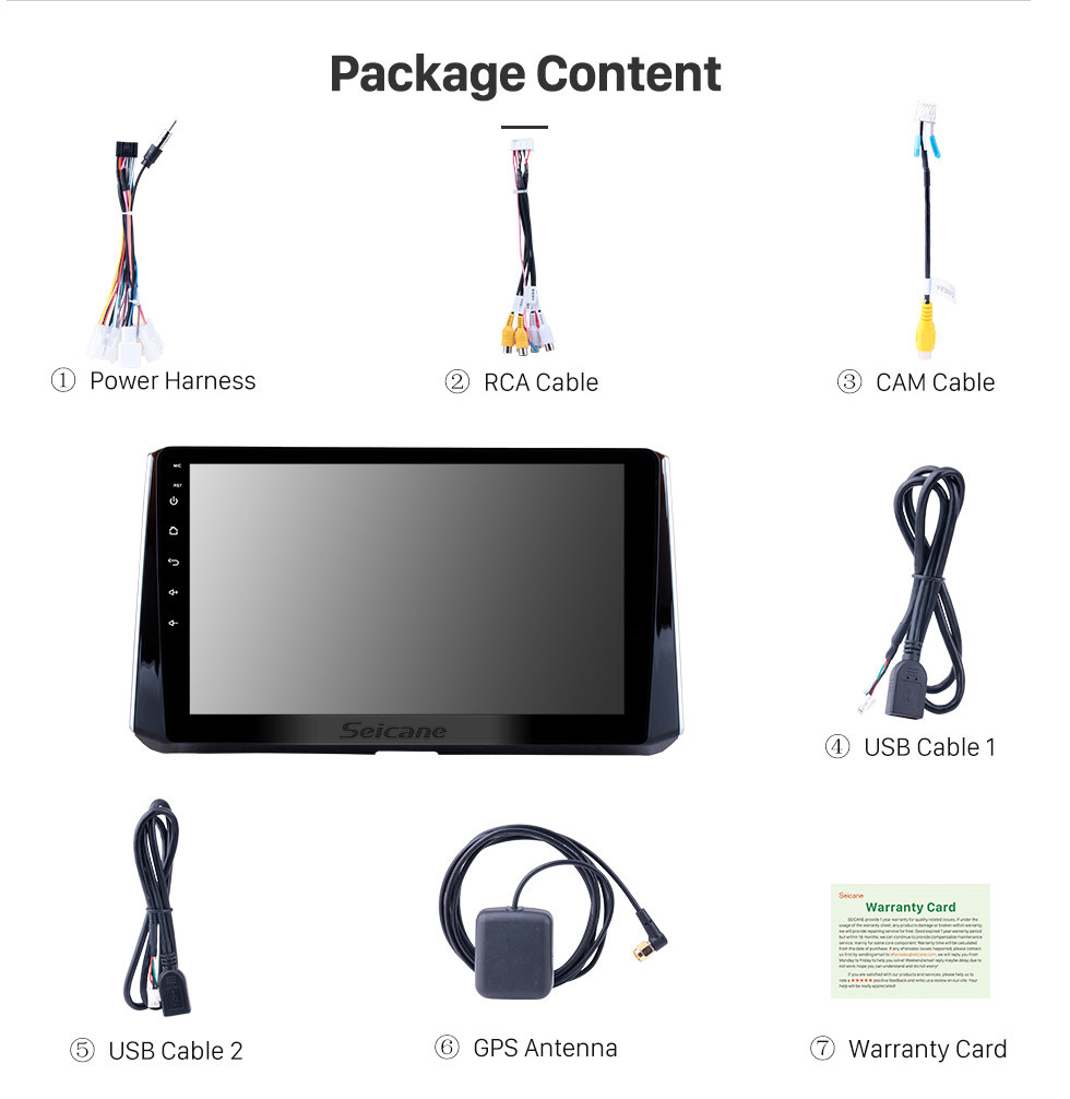 Seicane 10.1 pulgadas Android 8.1 2019 Toyota Corolla Unidad principal HD Pantalla táctil Radio GPS Sistema de navegación GPS Soporte 3G Wifi Control del volante Vedio Carplay Bluetooth DVR Seicane 10.1 pulgadas Android 8.1 2019 Toyota Corolla Unidad principal HD Pantalla táctil Radio GPS Sistema de navegación GPS Soporte 3G Wifi Control del volante Vedio Carplay Bluetooth DVR