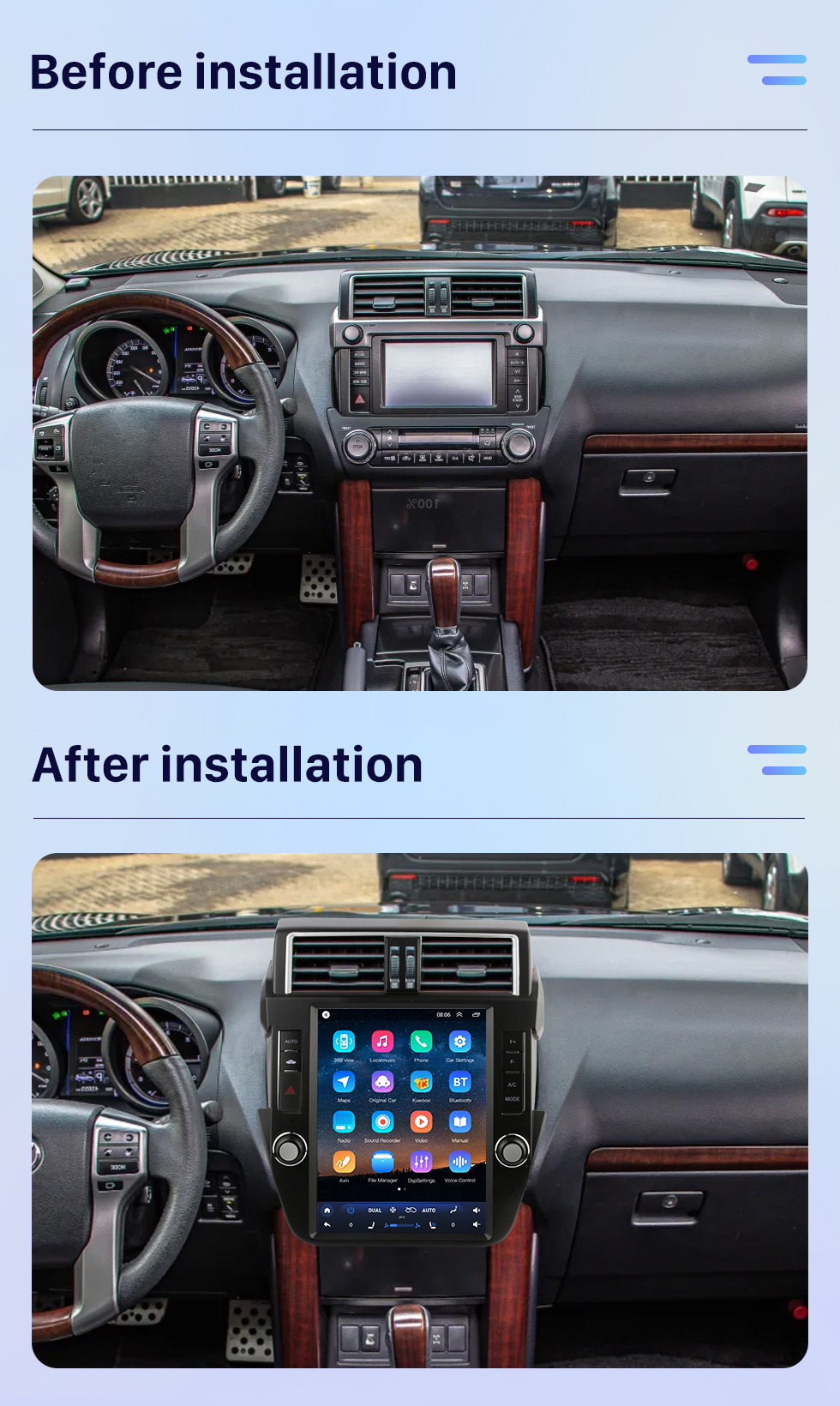 Seicane Carplay OEM 12,1 pouces Android 10.0 pour 2008 2009 2010 2011-2016 TOYOTA Alphard A20 Radio Système de navigation GPS avec écran tactile HD Prise en charge Bluetooth OBD2 DVR TPMS Seicane Carplay OEM 12,1 pouces Android 10.0 pour 2008 2009 2010 2011-2016 TOYOTA Alphard A20 Radio Système de navigation GPS avec écran tactile HD Prise en charge Bluetooth OBD2 DVR TPMS