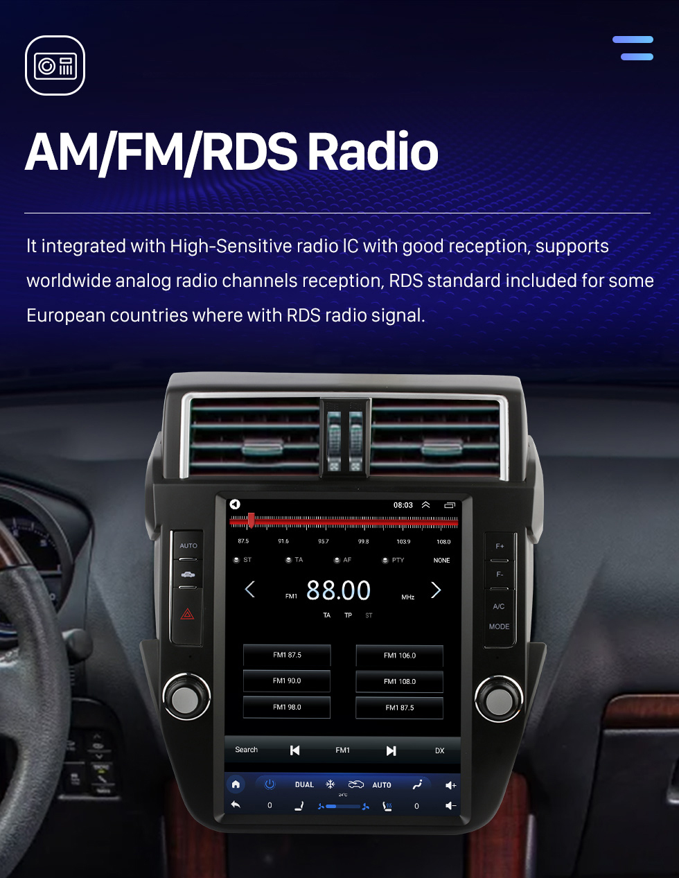 Seicane Carplay OEM 12,1 pouces Android 10.0 pour 2008 2009 2010 2011-2016 TOYOTA Alphard A20 Radio Système de navigation GPS avec écran tactile HD Prise en charge Bluetooth OBD2 DVR TPMS Seicane Carplay OEM 12,1 pouces Android 10.0 pour 2008 2009 2010 2011-2016 TOYOTA Alphard A20 Radio Système de navigation GPS avec écran tactile HD Prise en charge Bluetooth OBD2 DVR TPMS