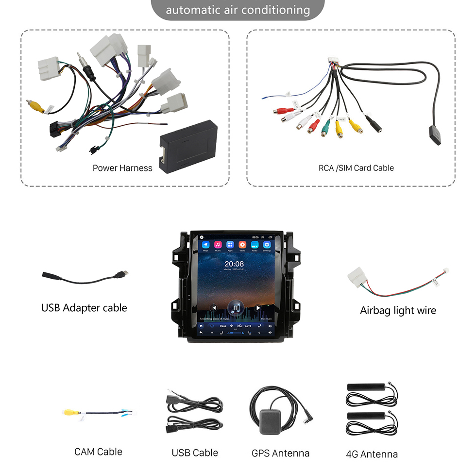 Seicane Carplay OEM 12,1-дюймовый Android 10.0 для 2018 2019 2020 годов TOYOTA Fortuner Radio Android Автоматическая система GPS-навигации с сенсорным экраном HD Поддержка Bluetooth OBD2 DVR Seicane Carplay OEM 12,1-дюймовый Android 10.0 для 2018 2019 2020 годов TOYOTA Fortuner Radio Android Автоматическая система GPS-навигации с сенсорным экраном HD Поддержка Bluetooth OBD2 DVR