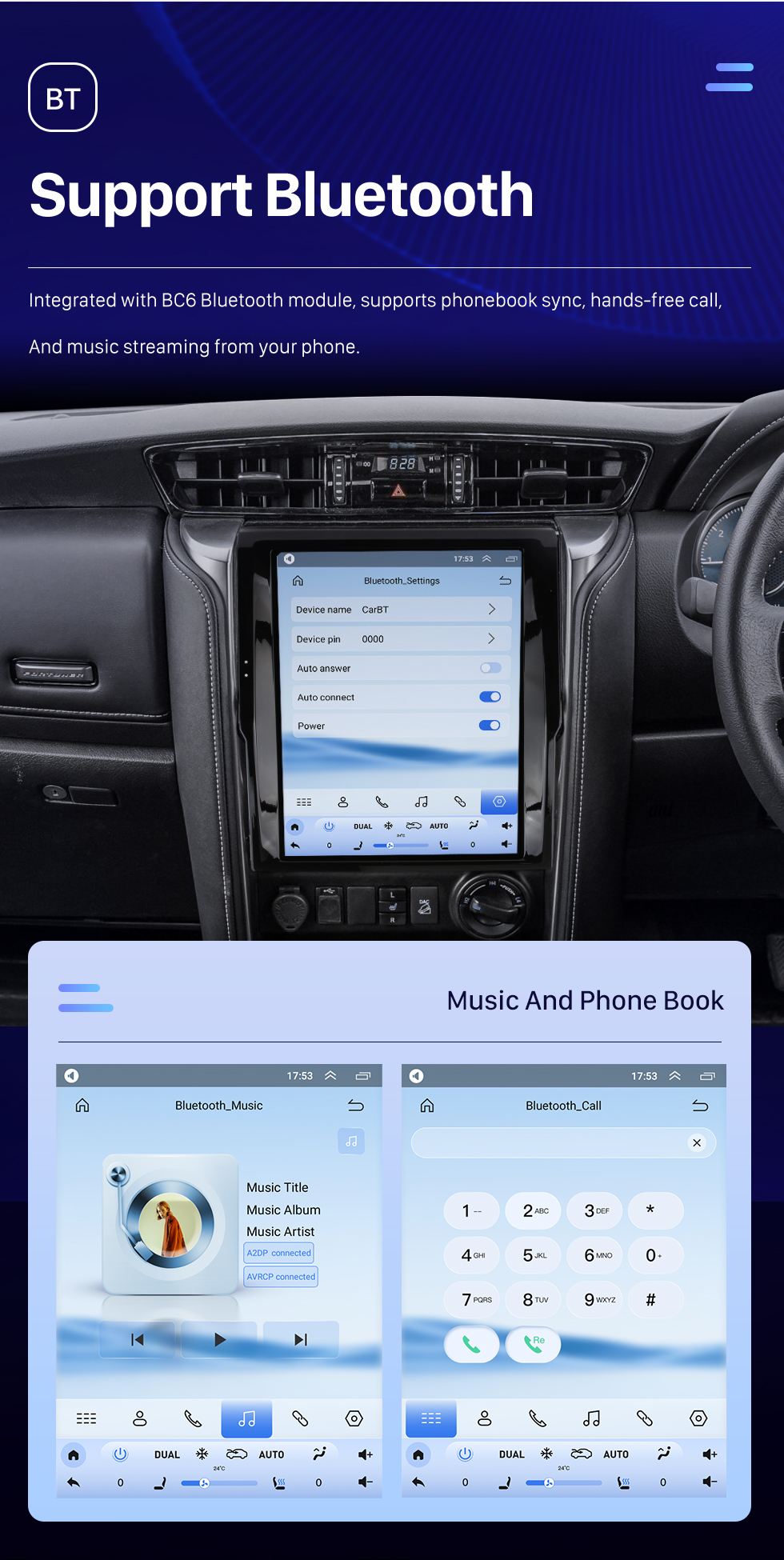 Seicane Carplay OEM 12,1 pouces Android 10.0 pour 2018 2019 2020 TOYOTA Fortuner Radio Système de navigation GPS automatique Android avec écran tactile HD Prise en charge Bluetooth OBD2 DVR