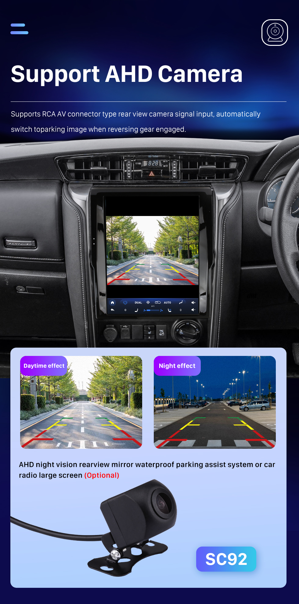 Seicane Carplay OEM 12,1 pouces Android 10.0 pour 2018 2019 2020 TOYOTA Fortuner Radio Système de navigation GPS automatique Android avec écran tactile HD Prise en charge Bluetooth OBD2 DVR