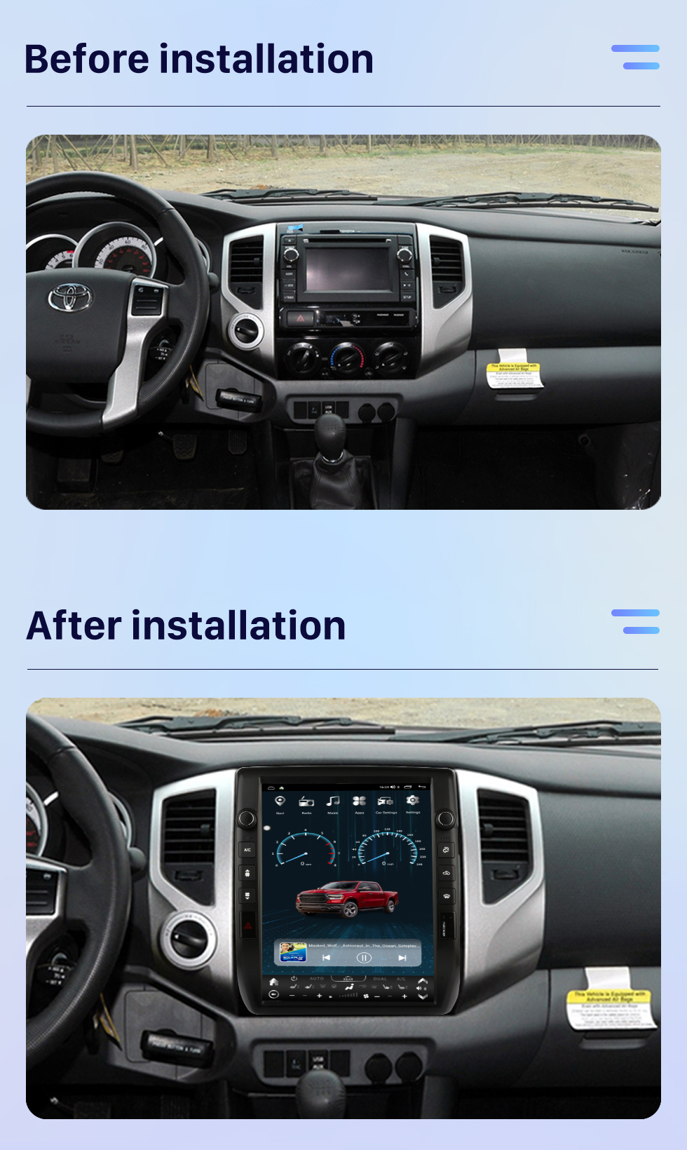 Seicane 12.1 inch Android 10.0 HD Touchscreen GPS Navigation Radio for 2005 2006 2007 2008-2015 TOYOTA Tacoma with Bluetooth Carplay support TPMS AHD Camera Seicane 12.1 inch Android 10.0 HD Touchscreen GPS Navigation Radio for 2005 2006 2007 2008-2015 TOYOTA Tacoma with Bluetooth Carplay support TPMS AHD Camera