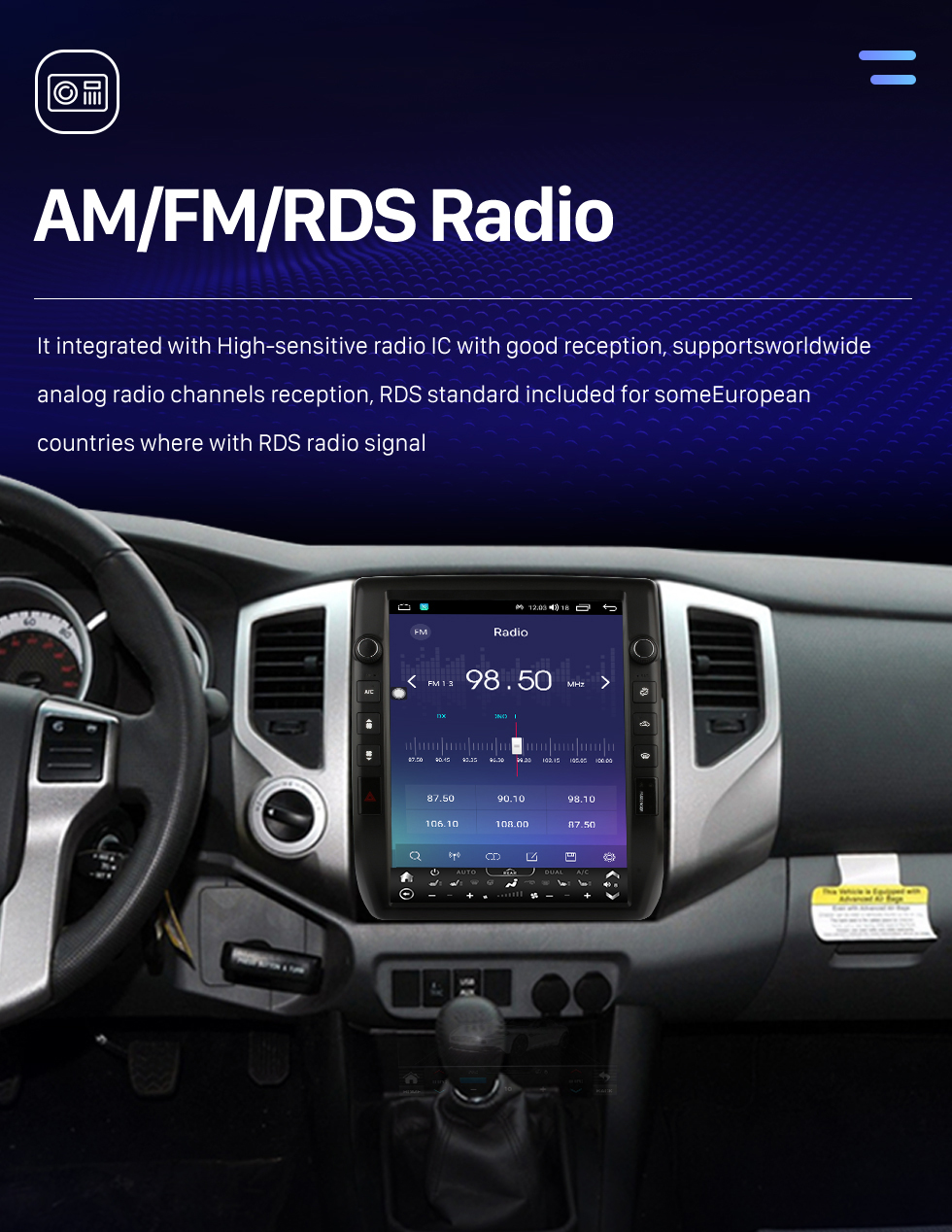 Seicane 12,1-дюймовый Android 10.0 HD с сенсорным экраном и GPS-навигацией для Dodge Ram 2009, 2010, 2011, 2012 годов с поддержкой Bluetooth Carplay, TPMS, AHD-камера