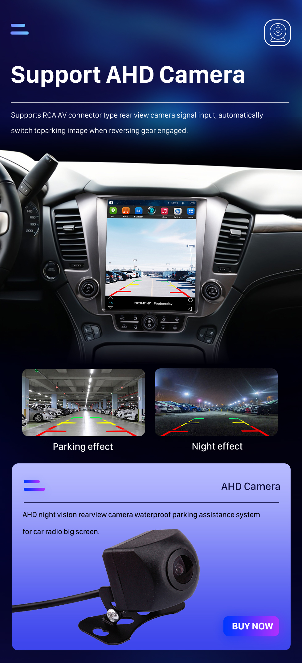 Seicane Radio de navigation GPS à écran tactile HD Android 10.0 de 12,1 pouces pour 2015 2016 2017 2018 2019 2020 Chevrolet Tahoe Suburban GMC Yukon avec prise en charge Bluetooth Carplay Caméra TPMS AHD
