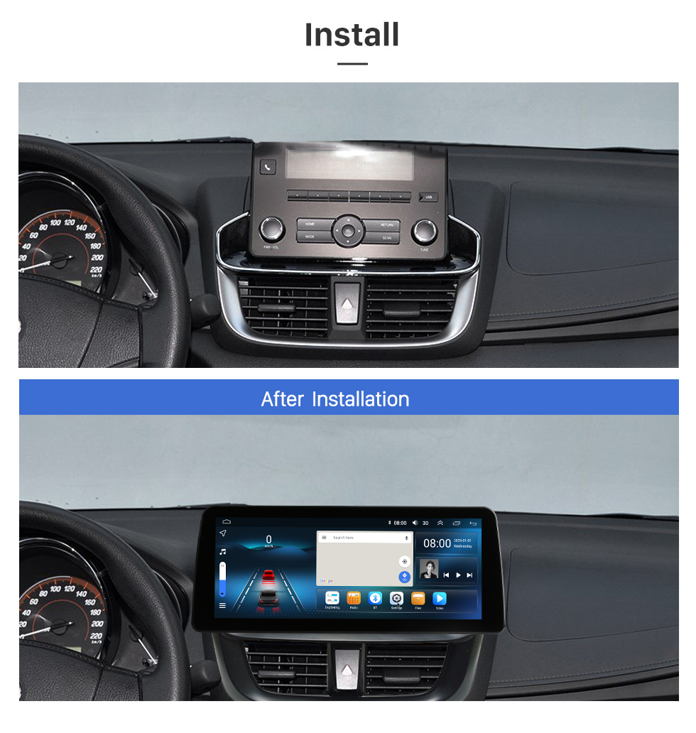 Seicane Android 12.0 Carplay Pantalla de ajuste completo de 12.3 pulgadas para 2017 2018 2019-2021 TOYOTA YARis L Yaris Vois Vois FS Radio de navegación GPS con bluetooth